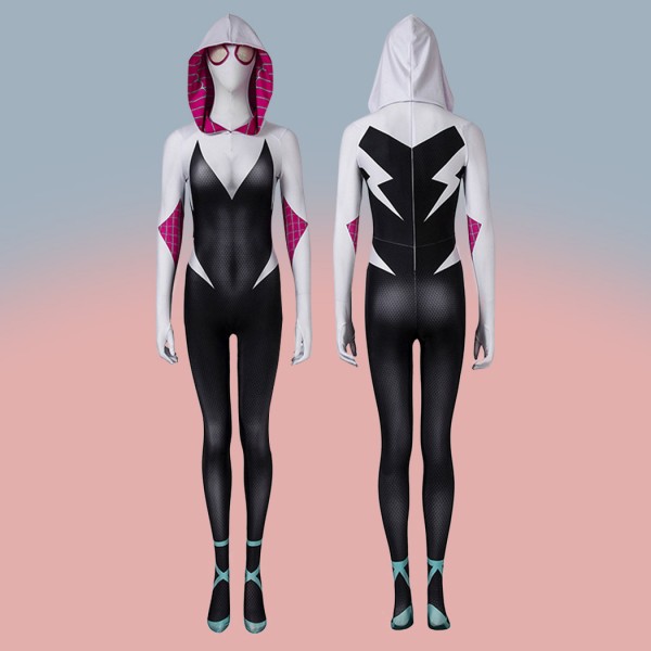 Spider-Gwen Cosplay Costumes Spider-Man Into The Spider-Verse Suit