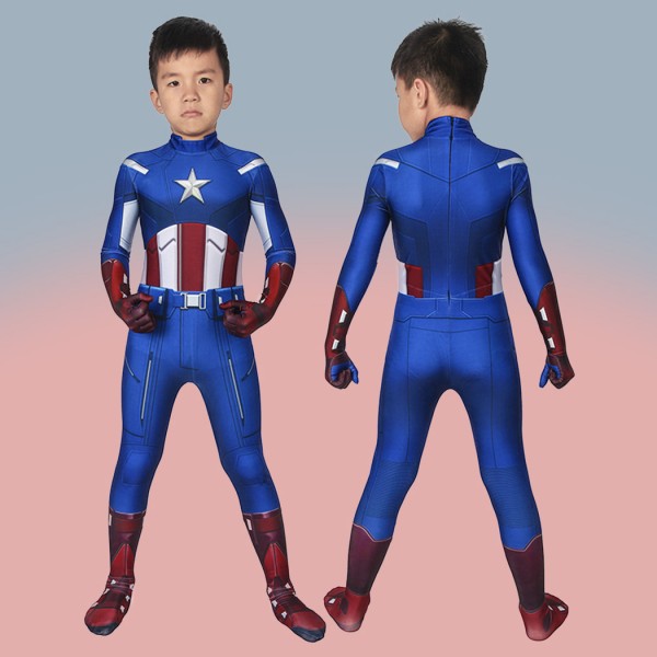 Kids Captain America Cosplay Costumes Avengers 1 Steve Rogers Suit